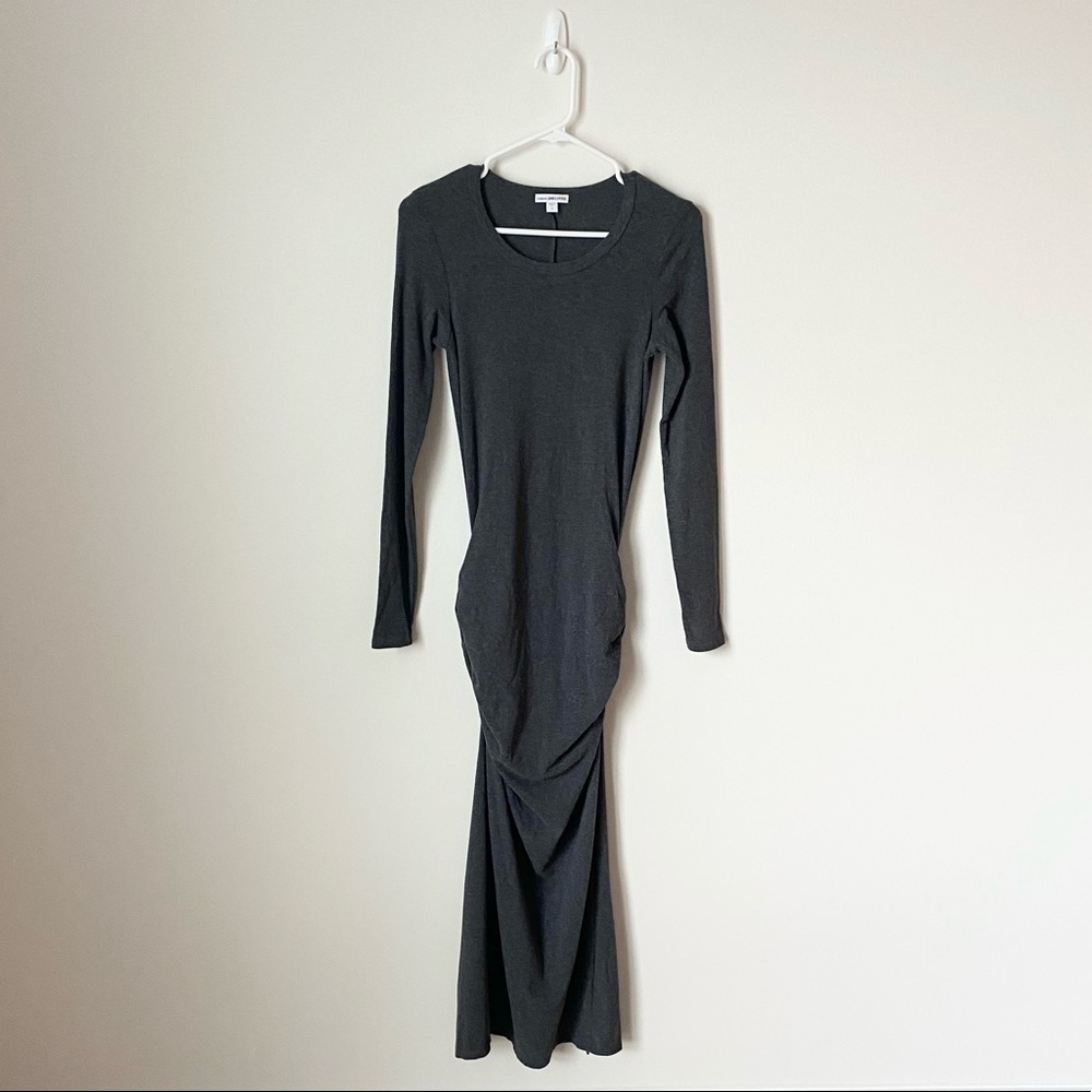 James Perse Long Sleeve Ruched Maxi Dress Small